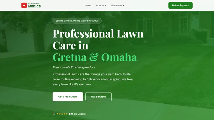 Lawn Care Medics homepage