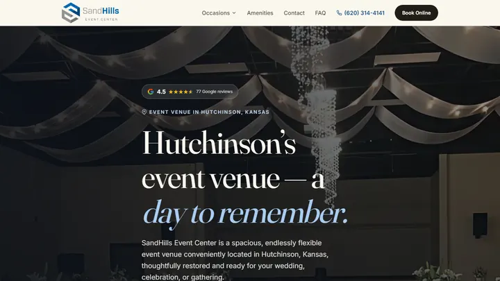 Sand Hills Event Center homepage